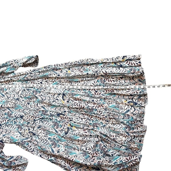 Lucky Brand Women's 3/4 Sleeve Blue Floral Paisley Print Midi Dress - Picture 10 of 10